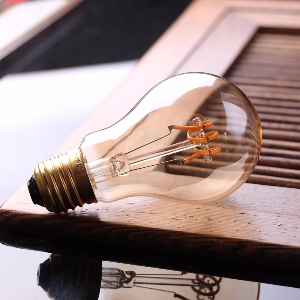 Dimmable Vintage LED Edison Bulb with Gold Spiral Filament E27 Base 2200K