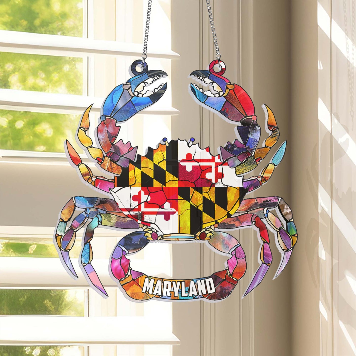 Maryland Flag Acrylic Hanging Sign - Customizable Home Decor