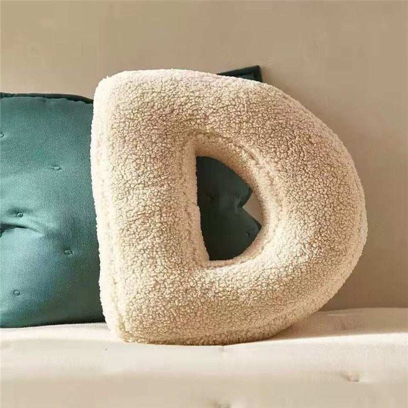 Soft Plush Letter Pillow for Kids' Room - Customizable Decorative Cushion