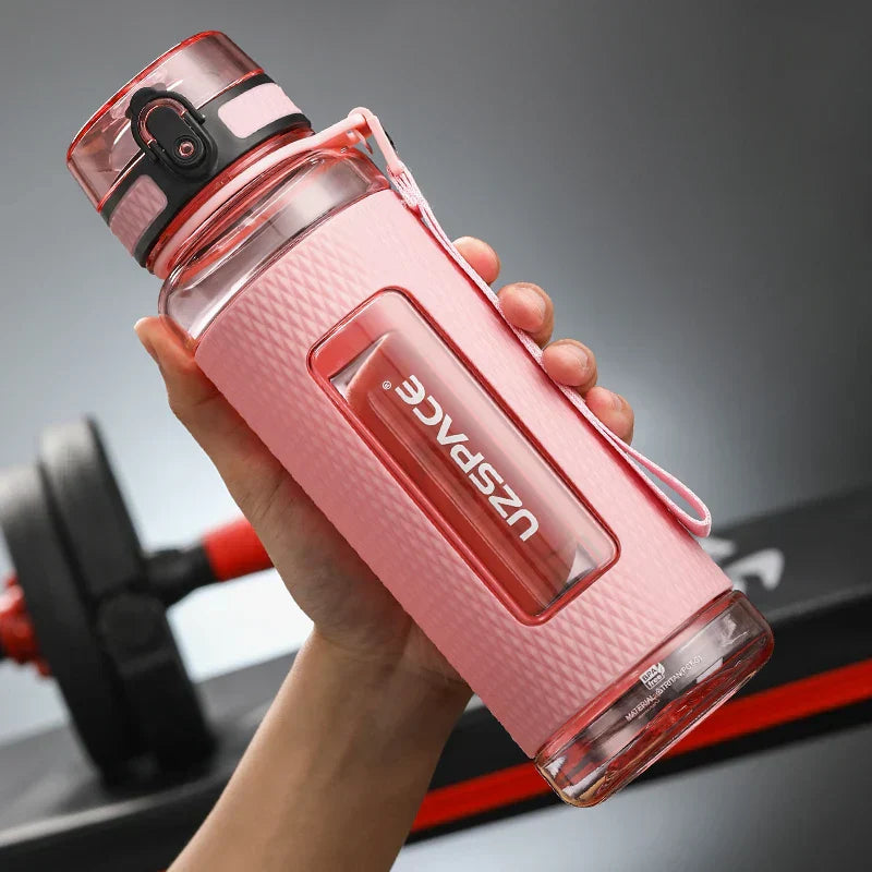 Tritan Plastic Fitness Water Bottle with Tea Infuser, BPA-Free, Leak-Proof, Portable, Eco-Friendly