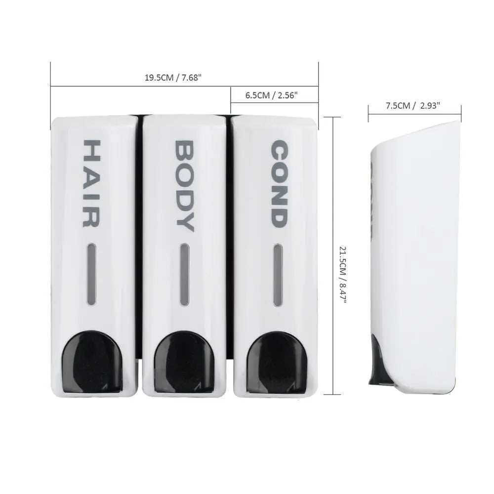 Wall-Mounted Shampoo and Conditioner Dispenser Set