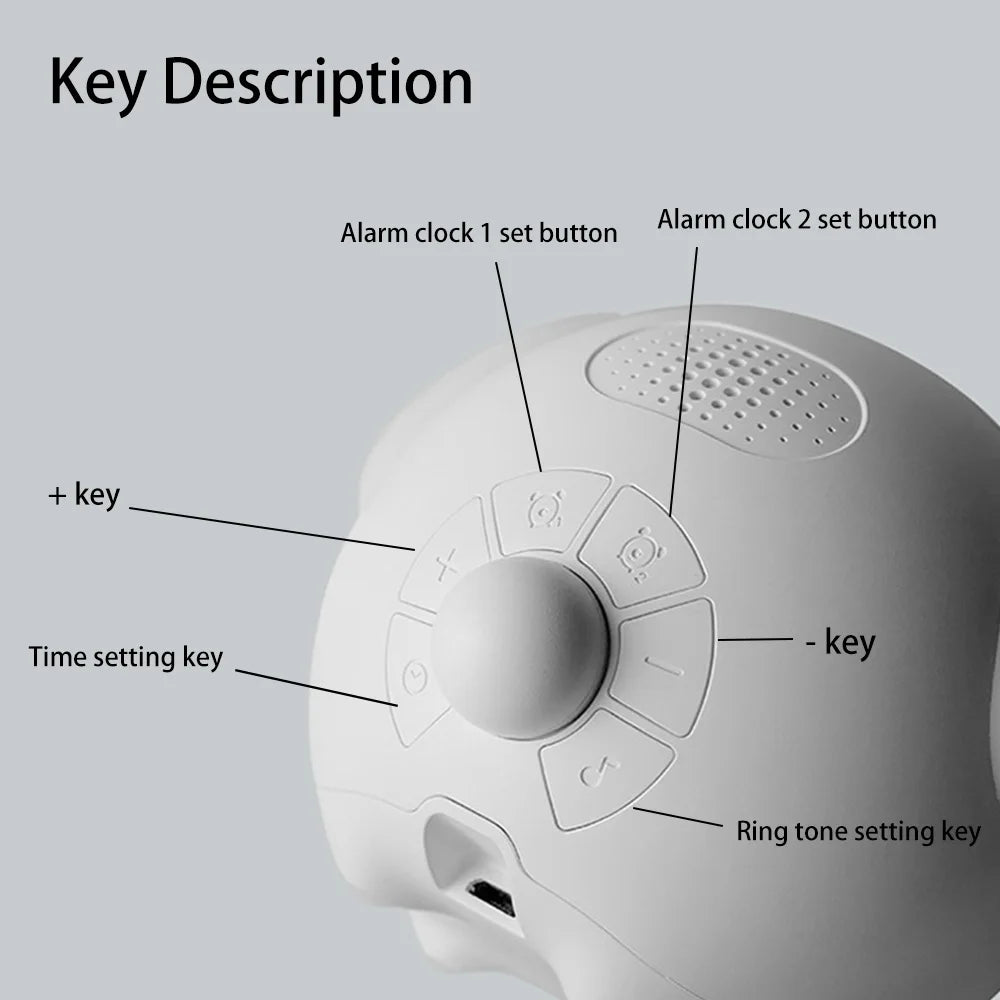 Cute Cartoon Night Light Alarm Clock with Voice Control