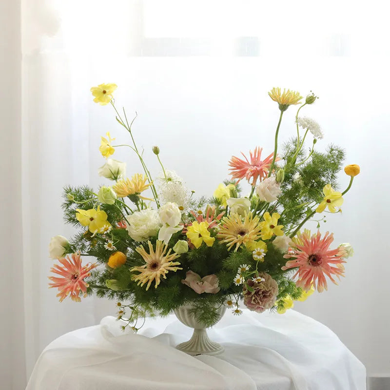 Vintage Iron Chalice Vase with Retro Finish