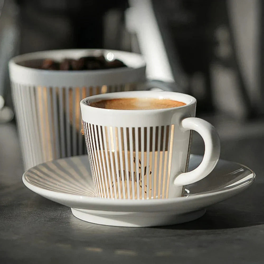 Ceramic Leopard Anamorphic Coffee Mug Set with Coaster
