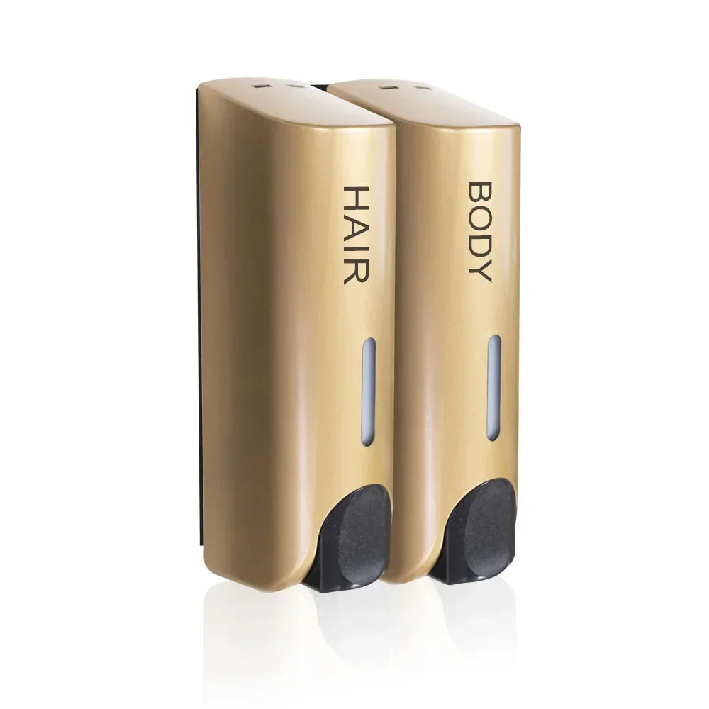 Wall-Mounted Shampoo and Conditioner Dispenser Set