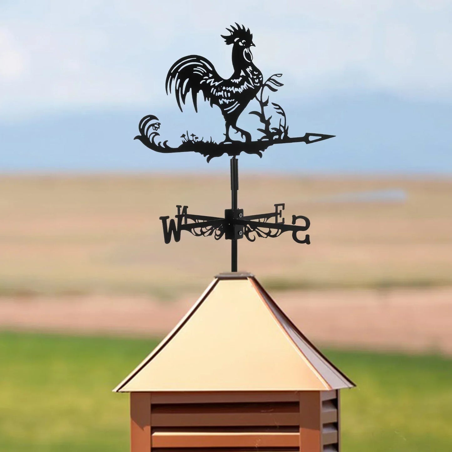 Rooster Weather Vane Decor in Iron
