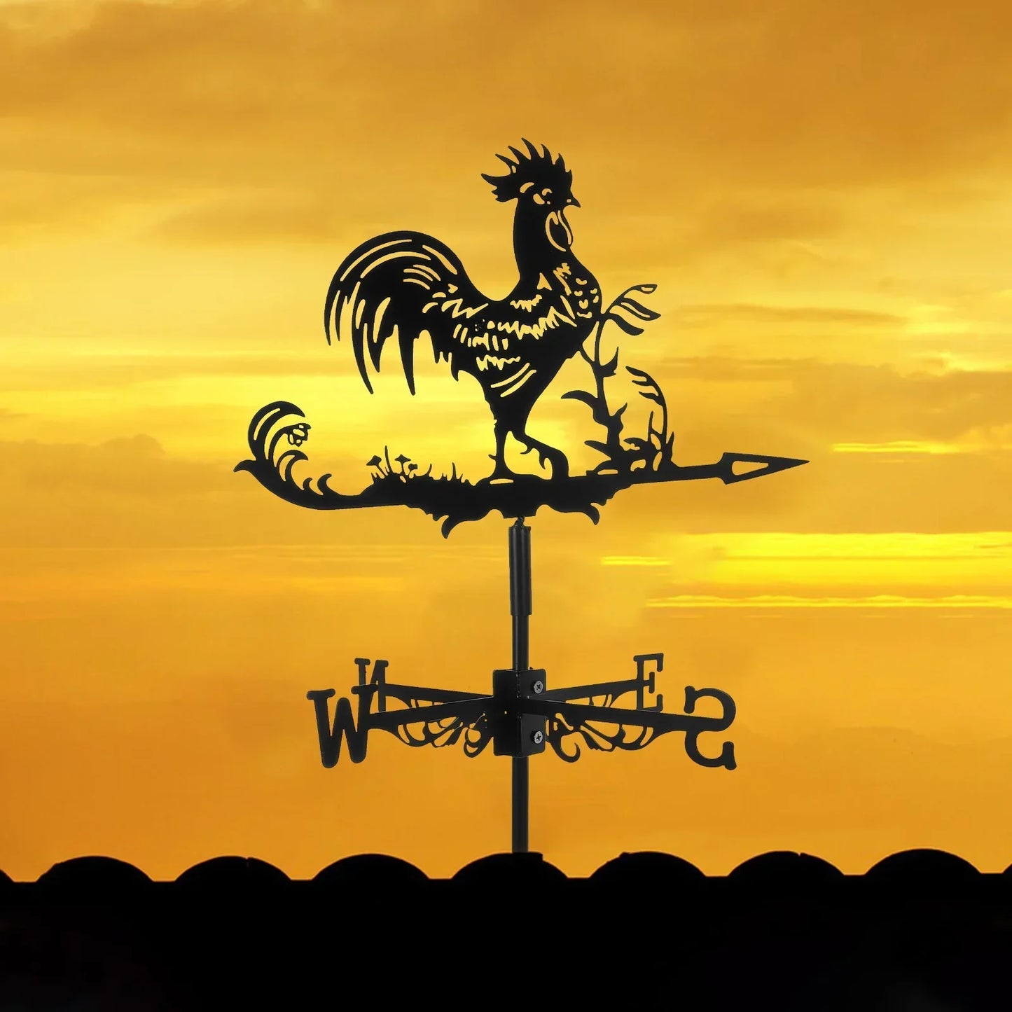Rooster Weather Vane Decor in Iron