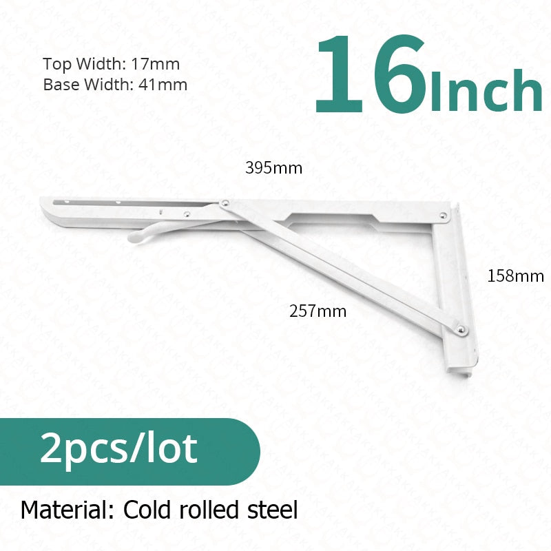 Collapsible Heavy-Duty Stainless Steel Shelf Brackets