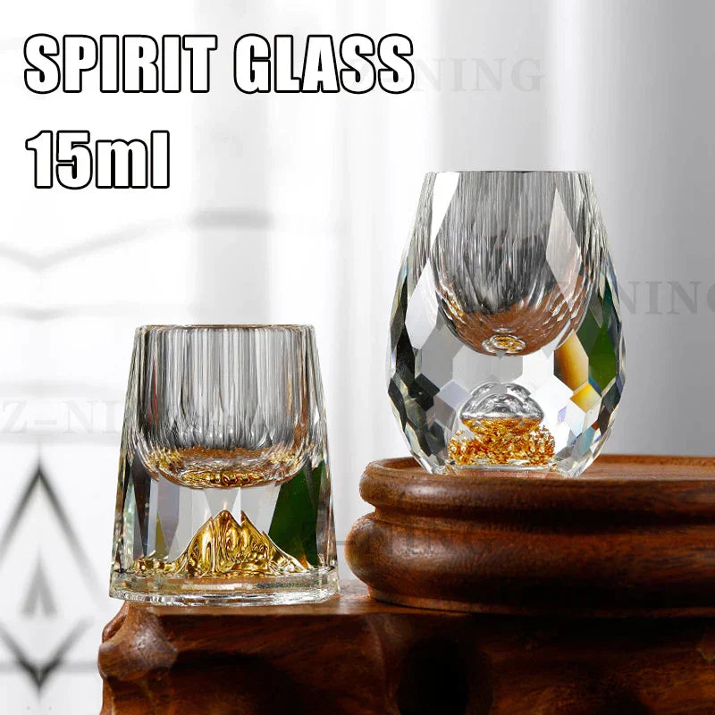Lead-Free Crystal Moutai Whiskey Glasses with 24K Gold Leaf Finish