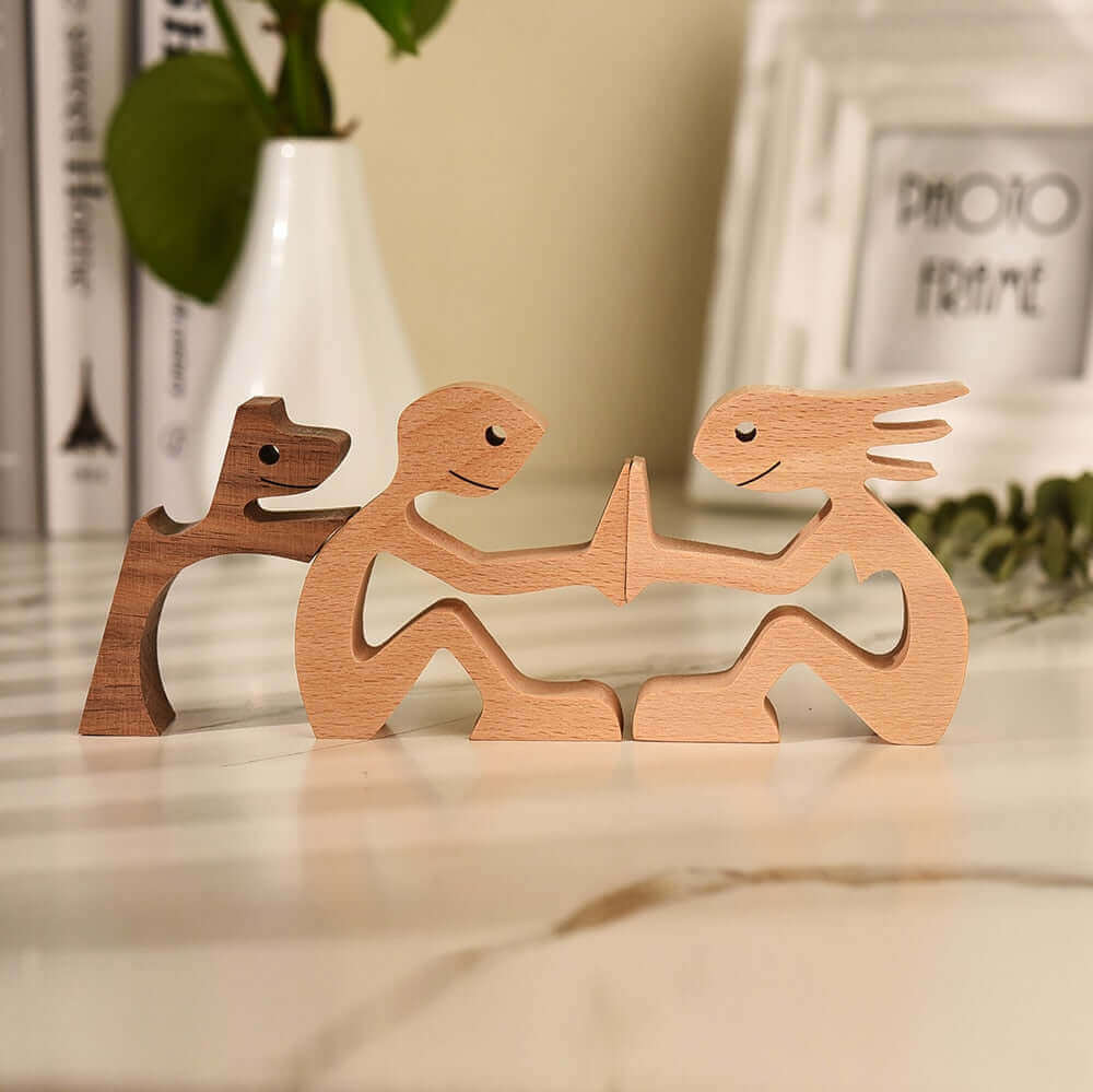 Danish Wooden Animal Ornaments - Hand-Carved Pet Decor