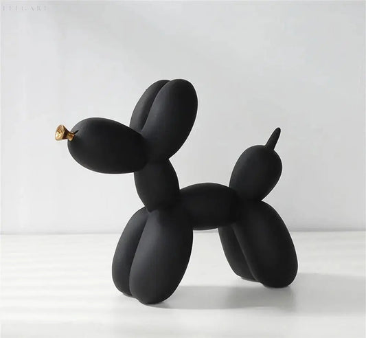 Contemporary Balloon Dog Sculpture with Golden Beak