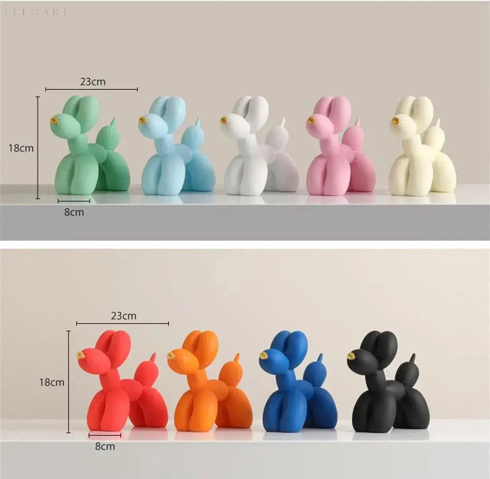 Contemporary Balloon Dog Sculpture with Golden Beak