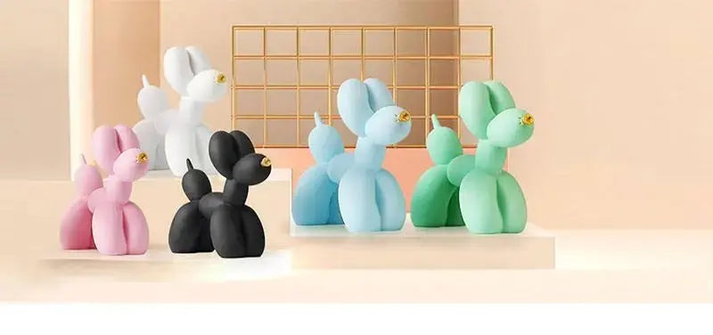 Contemporary Balloon Dog Sculpture with Golden Beak