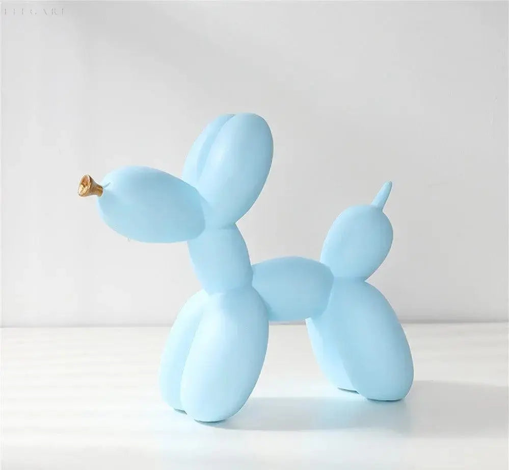 Contemporary Balloon Dog Sculpture with Golden Beak
