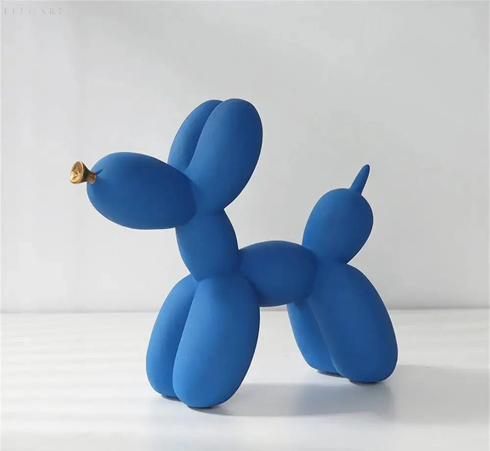 Contemporary Balloon Dog Sculpture with Golden Beak
