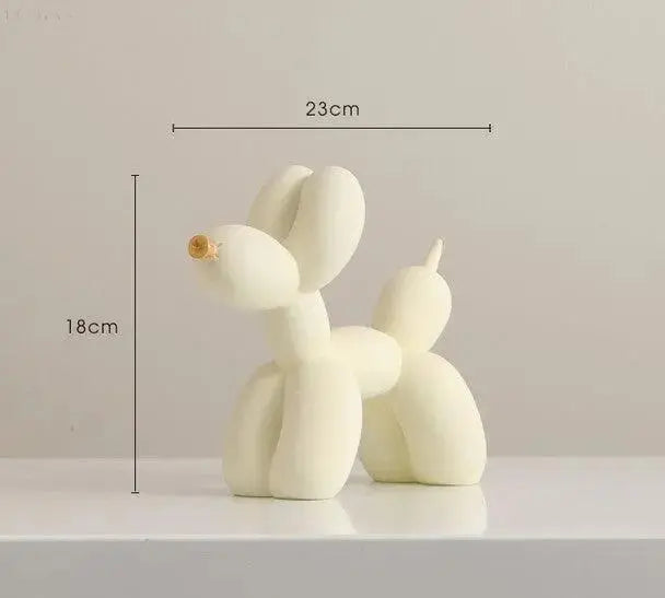 Contemporary Balloon Dog Sculpture with Golden Beak