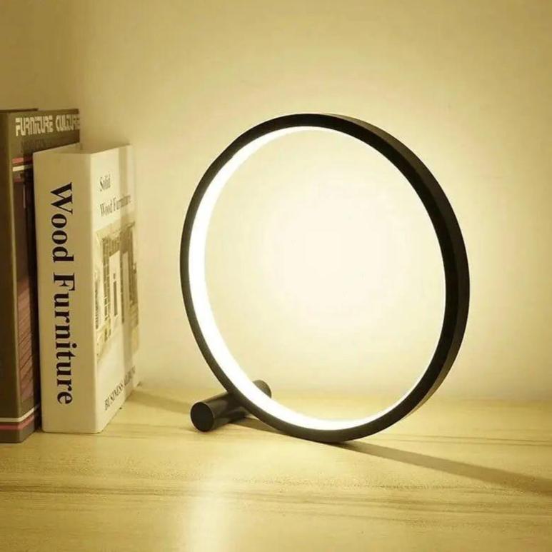 Dimmable LED Touch Round Table Lamp - Adjustable Brightness, Modern Design