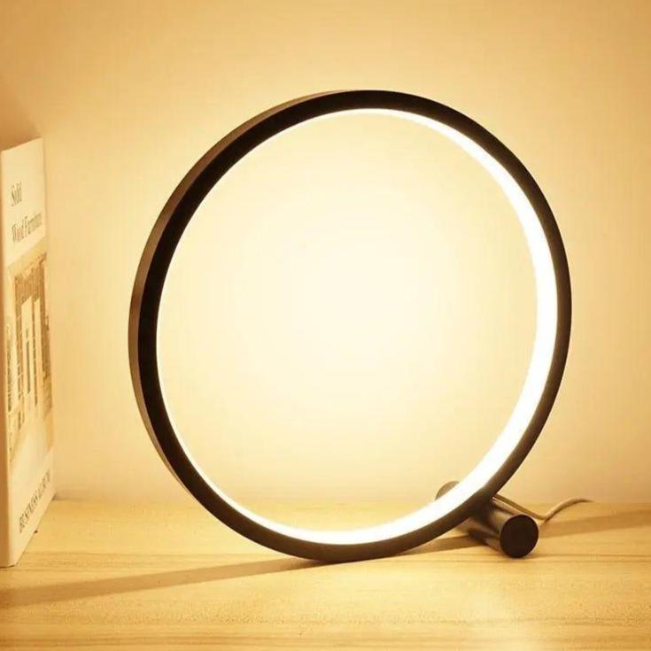 Dimmable LED Touch Round Table Lamp - Adjustable Brightness, Modern Design
