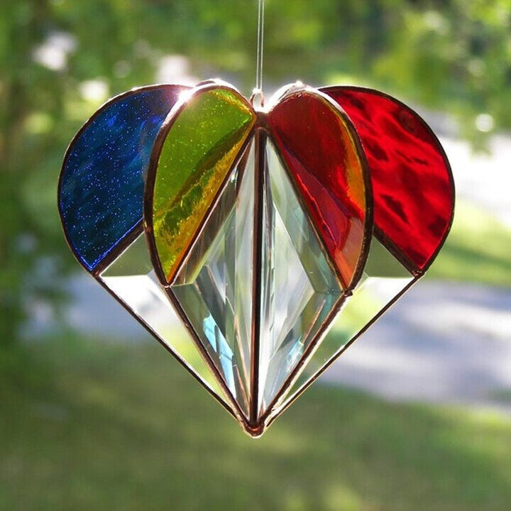 Handmade Heart-Shaped Acrylic Sun Catcher