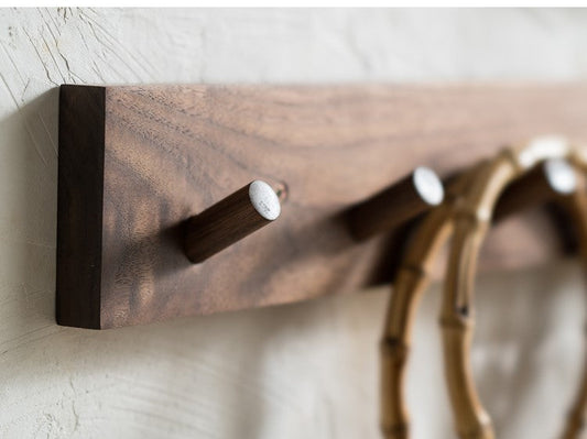 Minimalist Handcrafted Wooden Wall Hanger with Natural Aesthetics