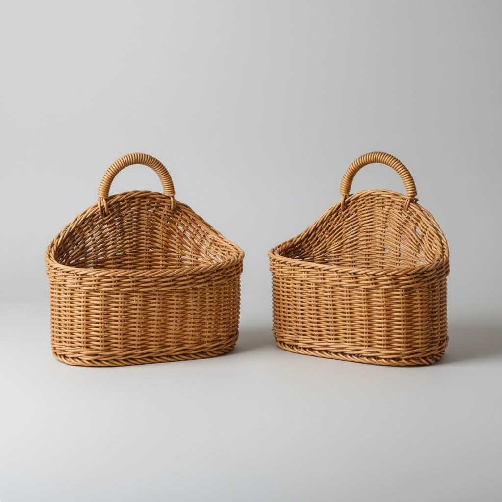 Handwoven Natural Storage Baskets Set with Handle