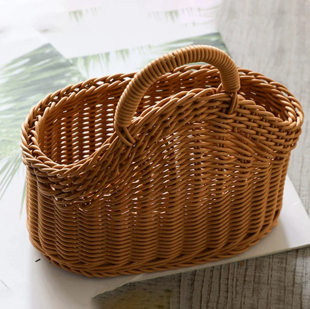 Handwoven Natural Storage Baskets Set with Handle