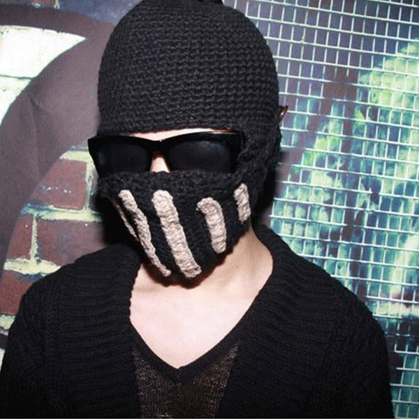 Knitted Knight Helmet Beanie with Movable Visor