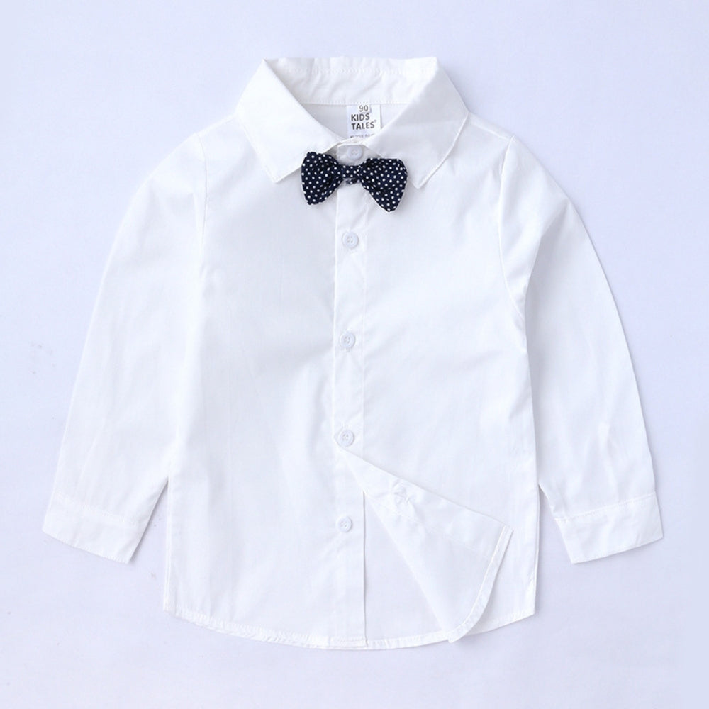Boys' Formal Outfit Set with Striped Vest and Bow Tie
