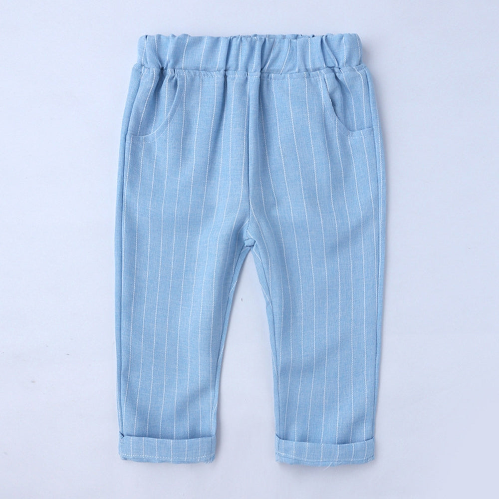 Boys' Formal Outfit Set with Striped Vest and Bow Tie