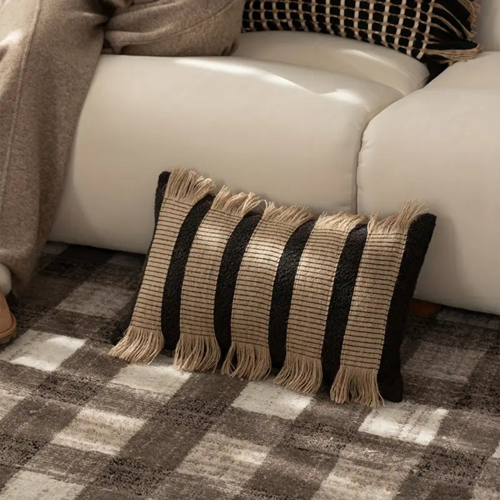 Handwoven Bohemian Stripe Cushion Cover with Concealed Zip