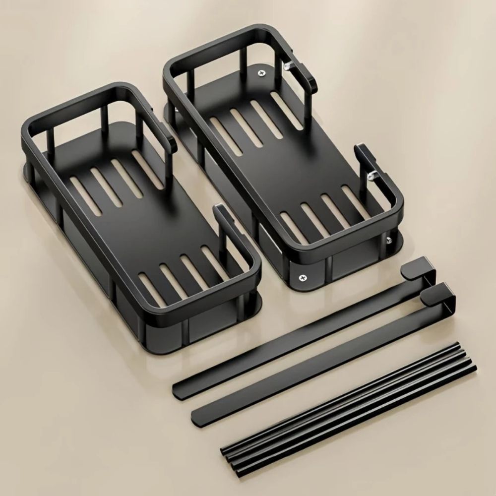 Stainless Steel Wall-Mounted Bathroom Caddy Rack