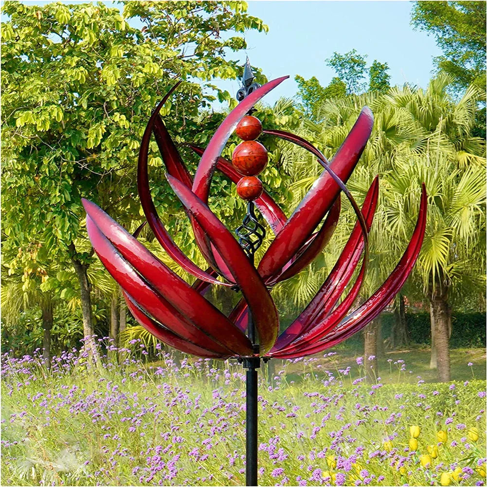 Metal Windmill Garden Sculpture for Charming Outdoor Decor