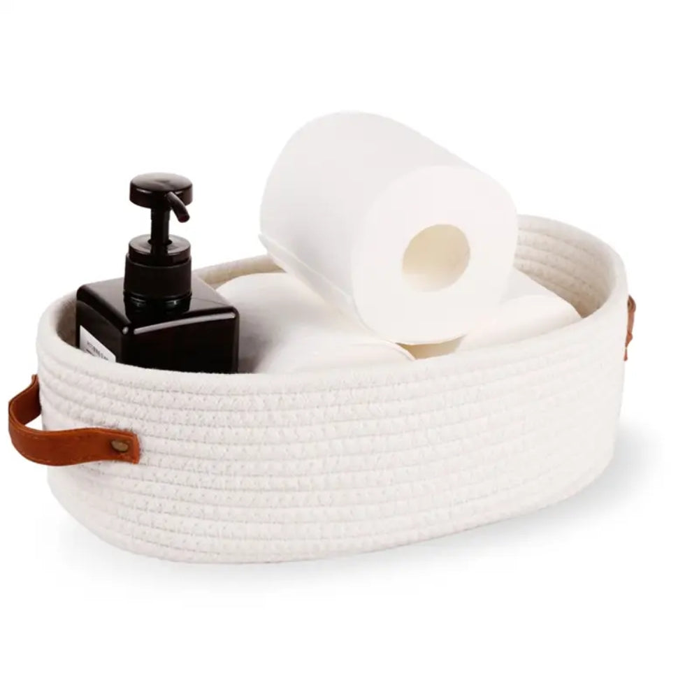 Woven Microfiber Storage Basket with Handles