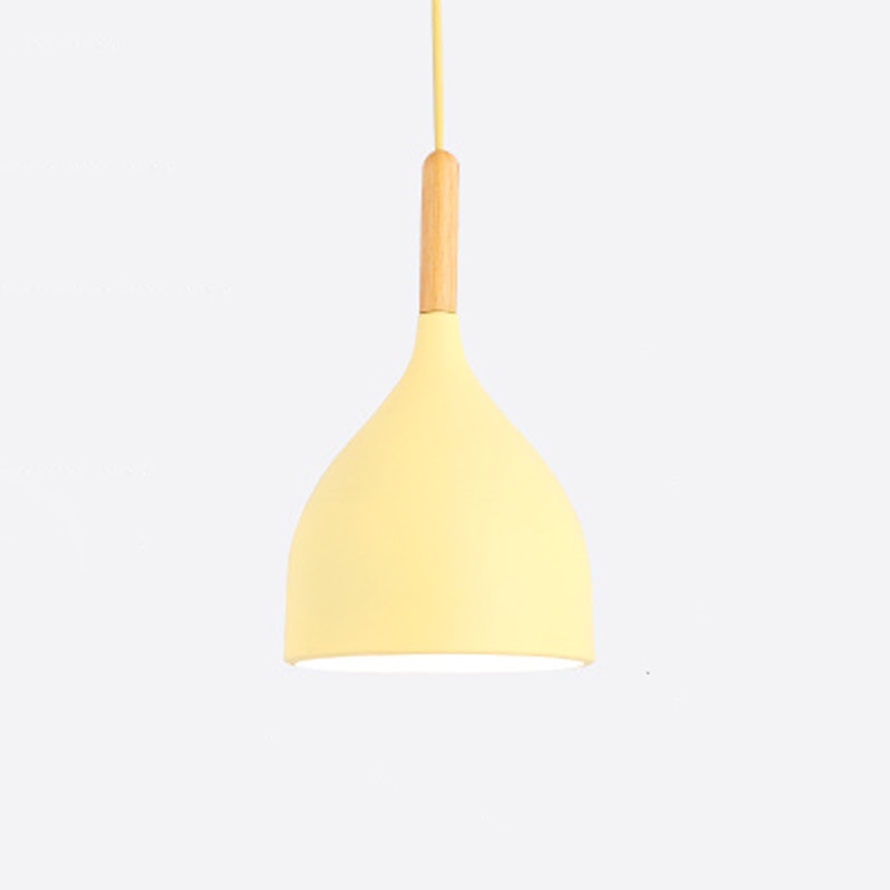 Modern Wooden Pendant Light - Scandinavian Drop Shape, Multiple Colors