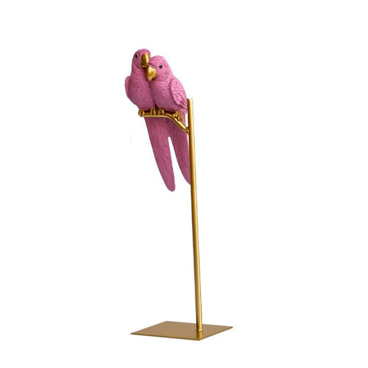 Lovebird Decorative Art Sculpture in Metal and Resin