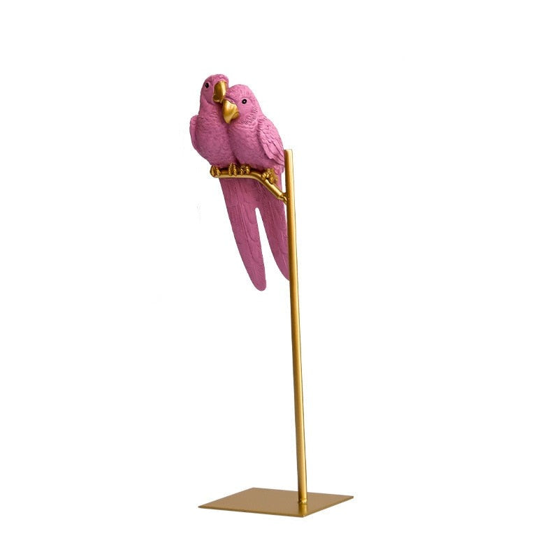 Lovebird Decorative Metal and Resin Art Piece