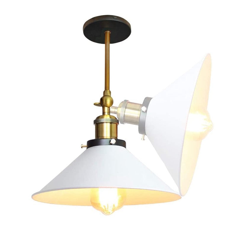 White Industrial Vintage Wall Sconce Light with Adjustable Arm