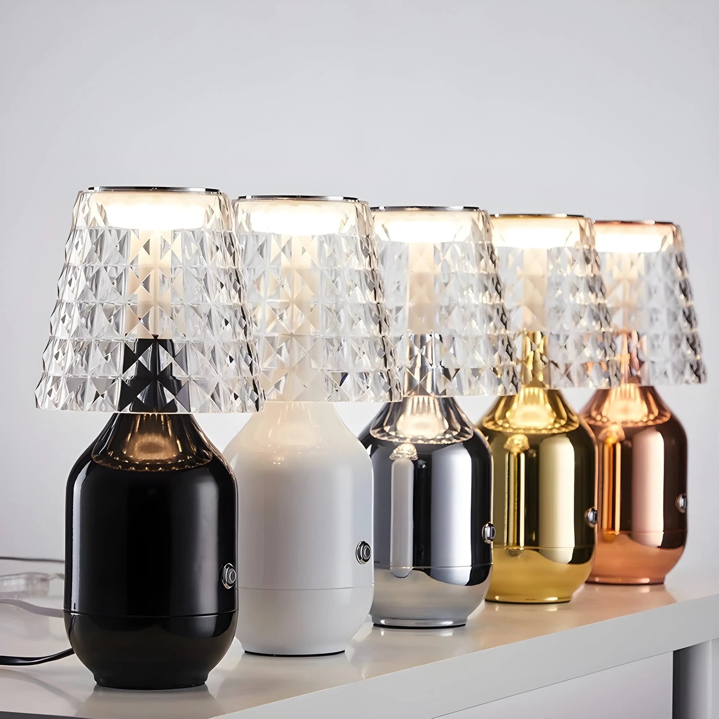 Wireless Gold LED Table Lamp - Modern Rechargeable Design