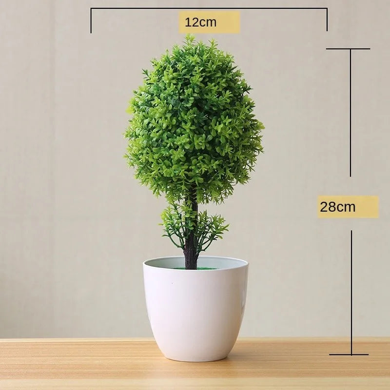 Mini Plastic Bonsai Plant for Desk Decor