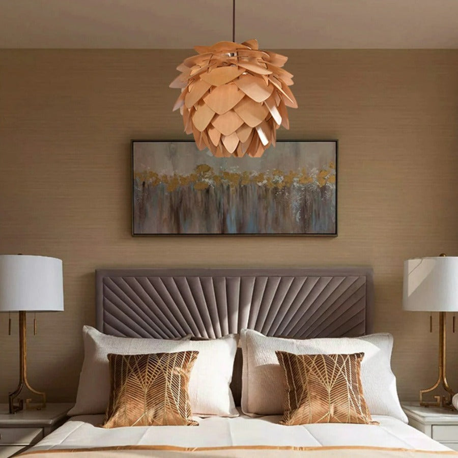 Handcrafted Pine Cone Pendant Light with Adjustable Cord