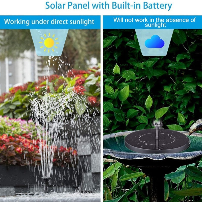 Solar-Powered Floating Fountain with 8 Fountain Heads
