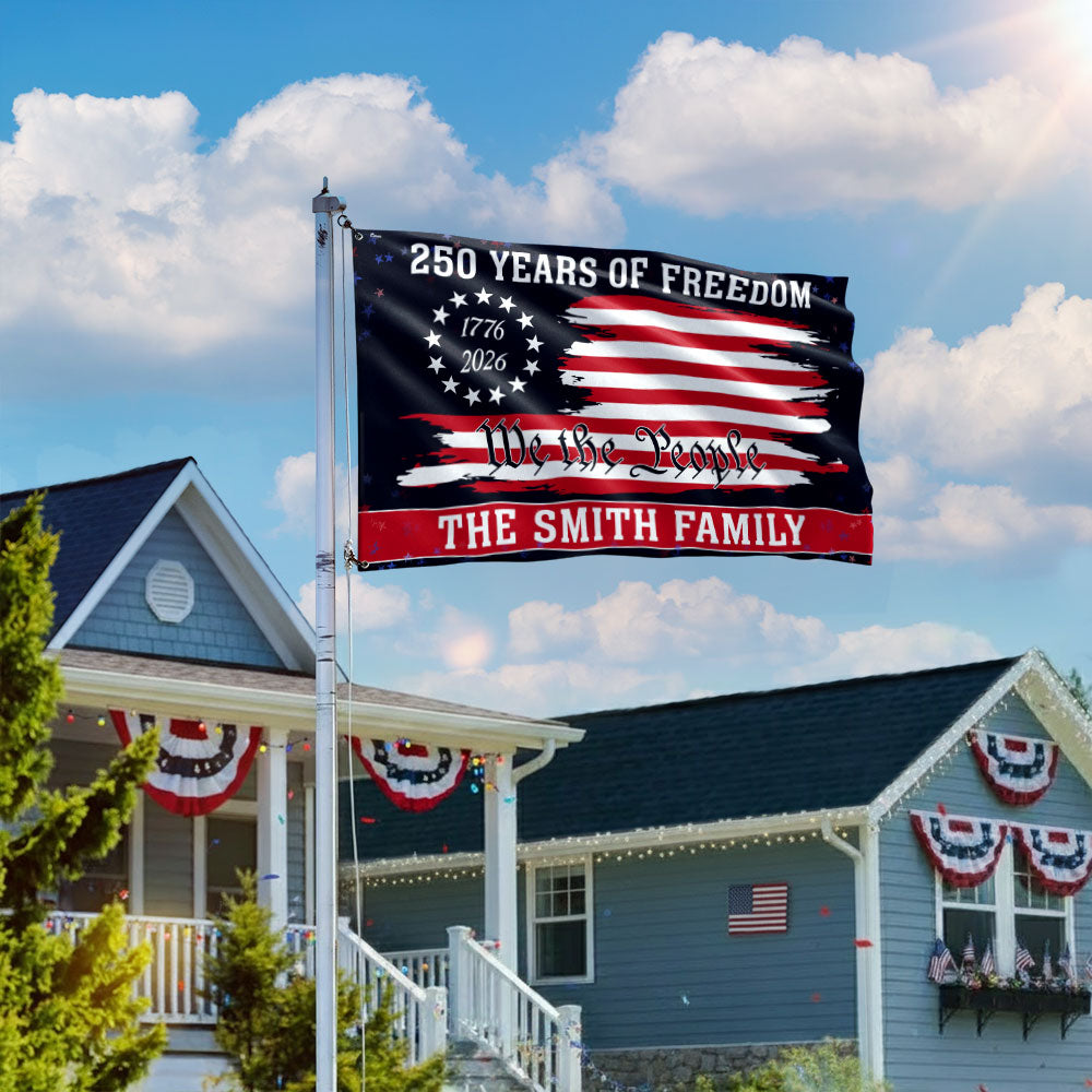 Custom We The People Patriotic Canvas Flag - 250th Anniversary 1776-2026