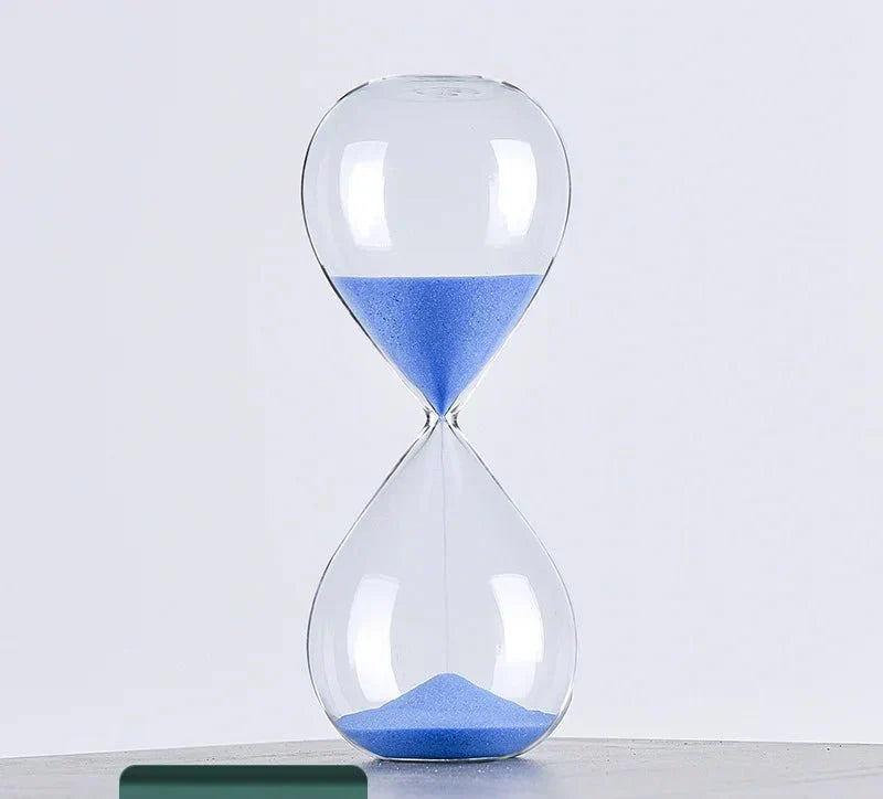 Glass Hourglass Timer with 5/10/30/60 Minute Intervals