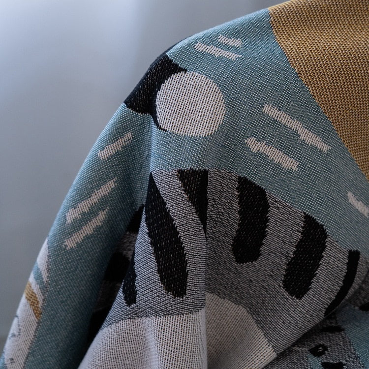 Vintage Pumpkin Knitted Sofa Cover Blanket
