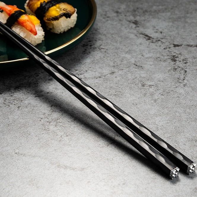 Luxe Alloy Chopstick Set with Elegant Design - 5 Pairs