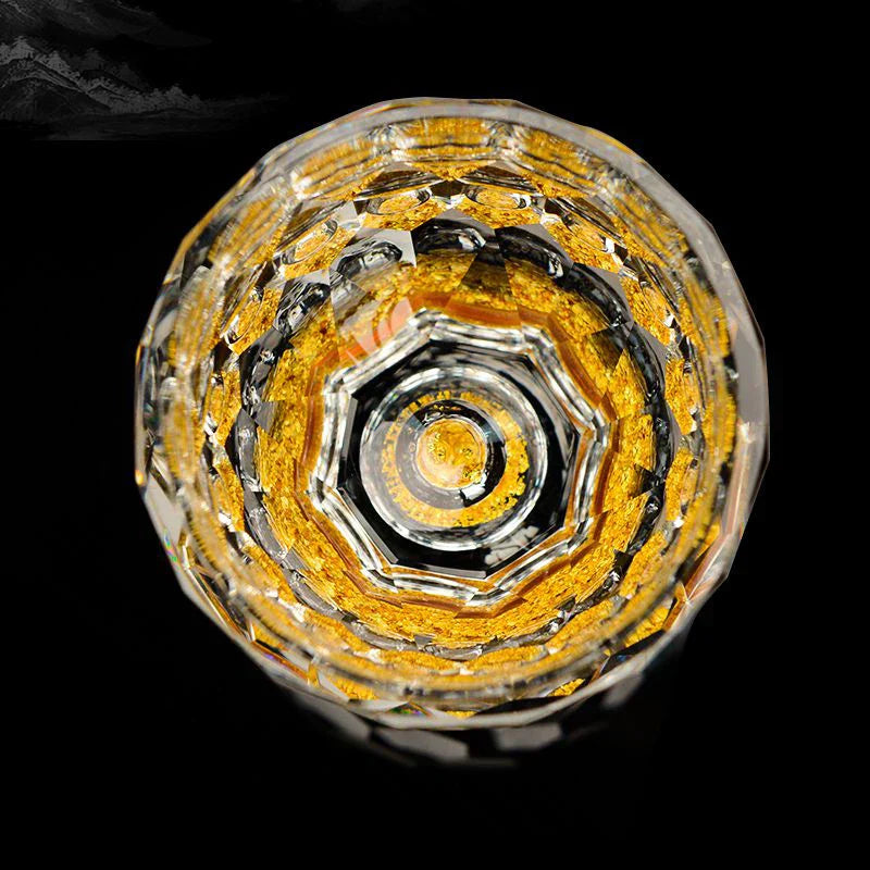 Lead-Free Crystal Moutai Whiskey Glasses with 24K Gold Leaf Finish