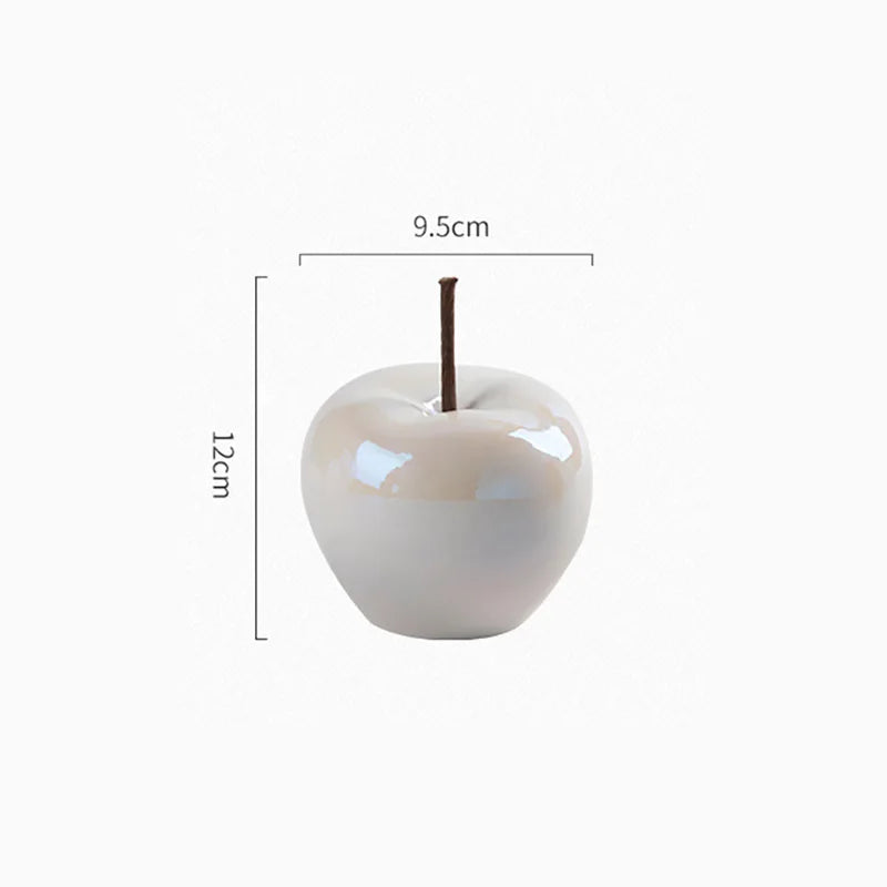 Translucent Apple Nightstand Lamp - Ceramic Table Lamp with LED Bulb