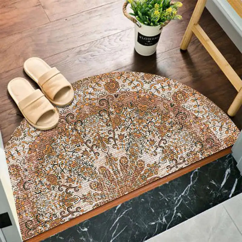 Bohemian Non-Slip Semicircular Polyester Doormat