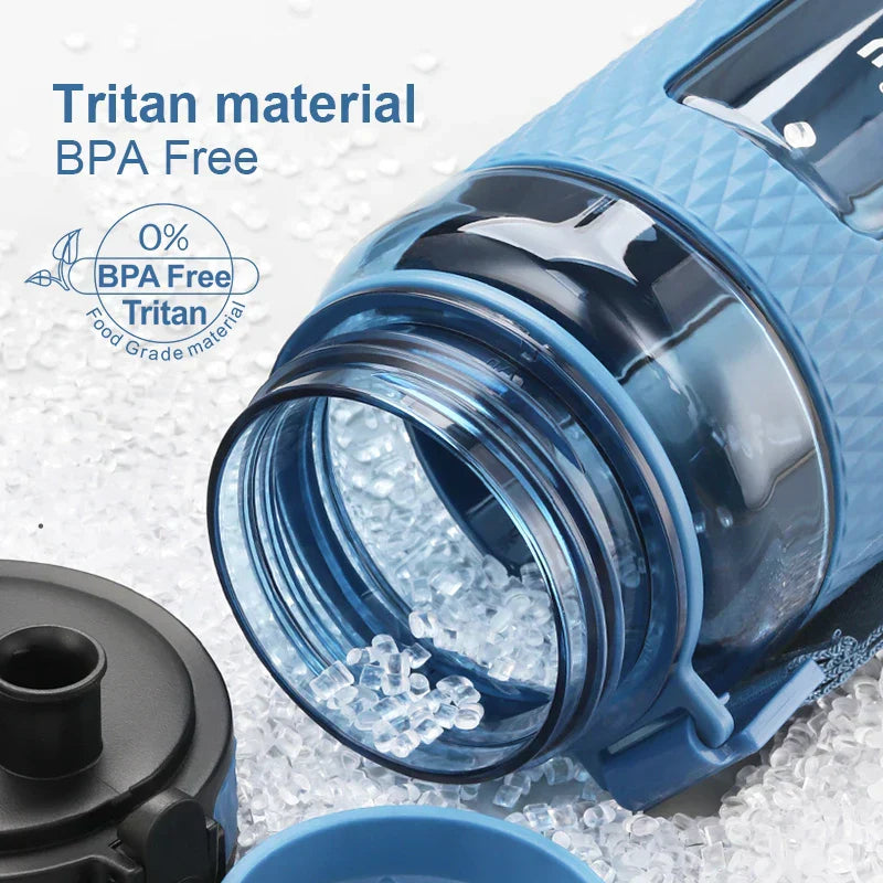 Tritan Plastic Fitness Water Bottle with Tea Infuser, BPA-Free, Leak-Proof, Portable, Eco-Friendly