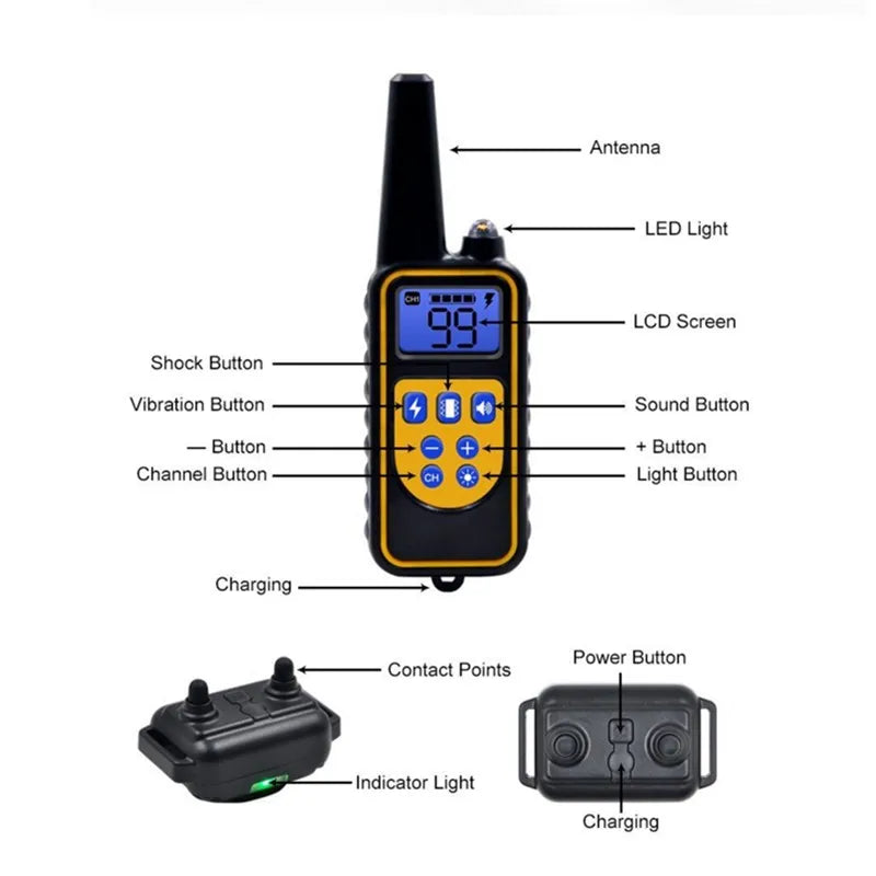 Electric Waterproof Dog Training Collar with Remote Control